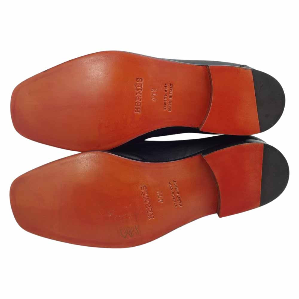 HERMES エルメス H金具 ローファー シューズ ブラック系 41 1/2【極上美品】【中古】