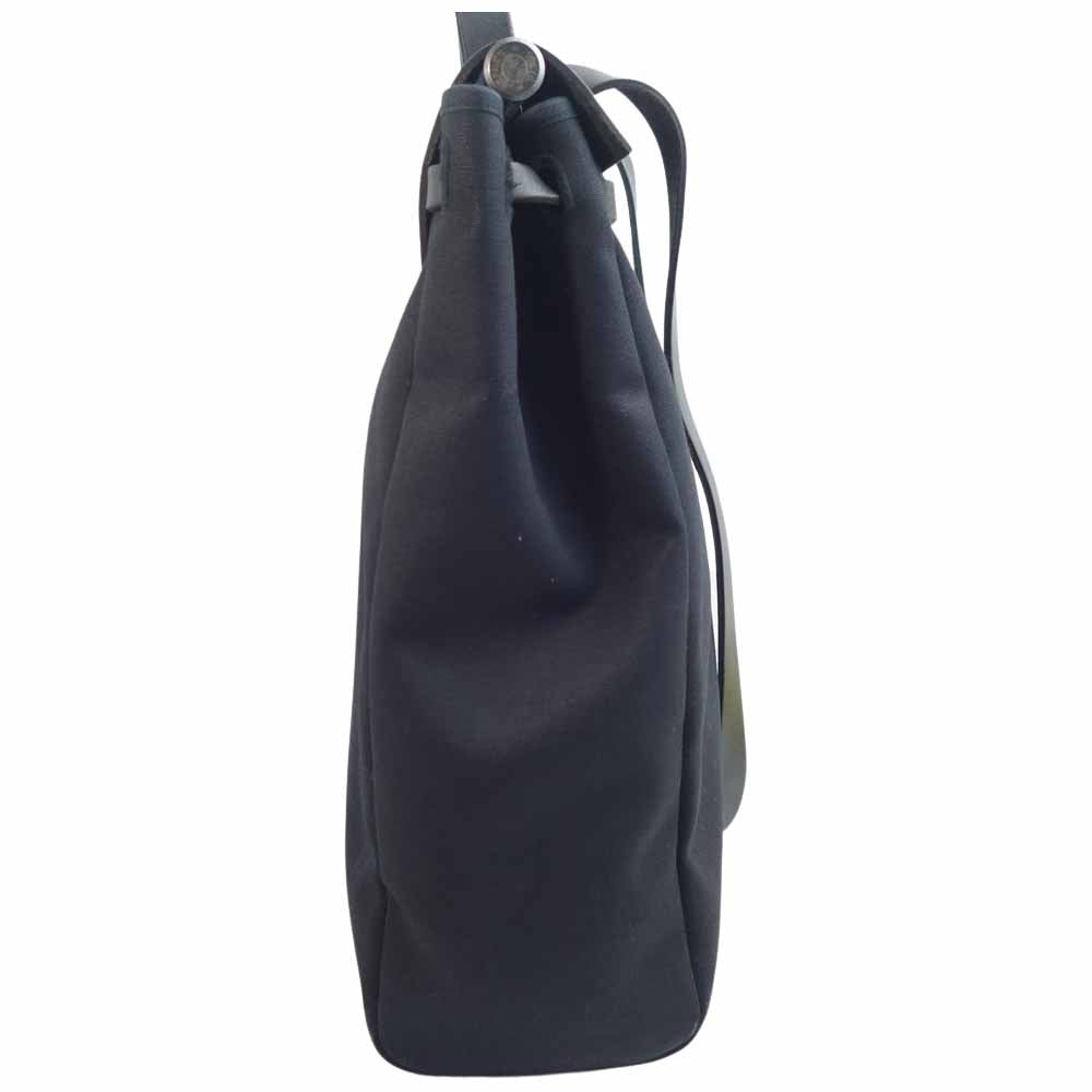HERMES エルメス エールバッグ MM □D刻印 シルバー金具 ブラック系【中古】