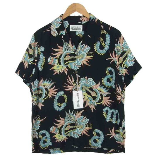 WACKO MARIA ワコマリア 18SS 18SS-WMS-HI02 JAMAICA FLOWER S/S HAWAIIAN SHIRT ジャマイカ ハワイアン アロハ 半袖 シャツ ブラック系 M【美品】【中古】