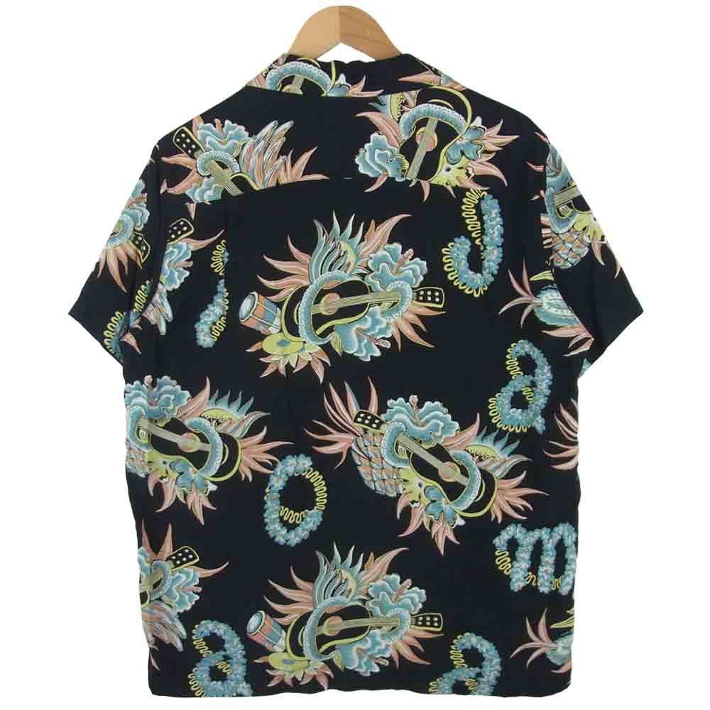 WACKO MARIA ワコマリア 18SS 18SS-WMS-HI02 JAMAICA FLOWER S/S HAWAIIAN SHIRT ジャマイカ ハワイアン アロハ 半袖 シャツ ブラック系 M【美品】【中古】