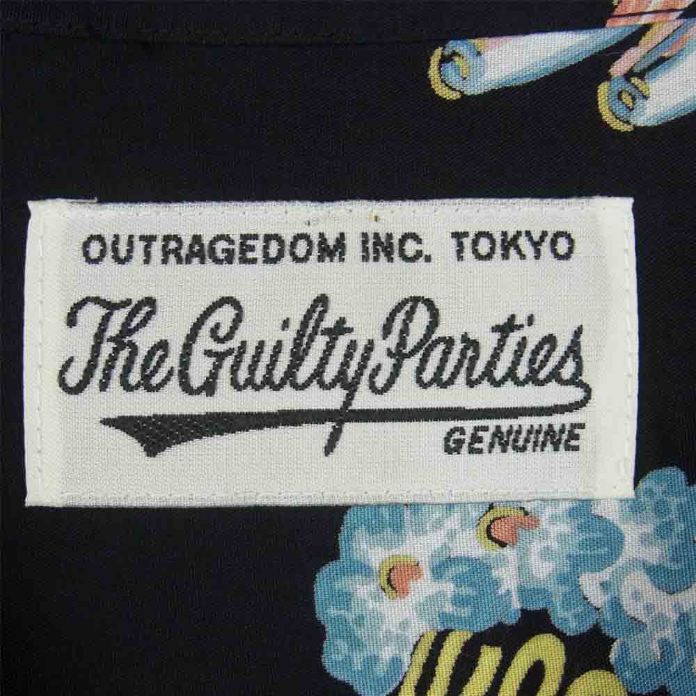 WACKO MARIA ワコマリア 18SS 18SS-WMS-HI02 JAMAICA FLOWER S/S HAWAIIAN SHIRT ジャマイカ ハワイアン アロハ 半袖 シャツ ブラック系 M【美品】【中古】