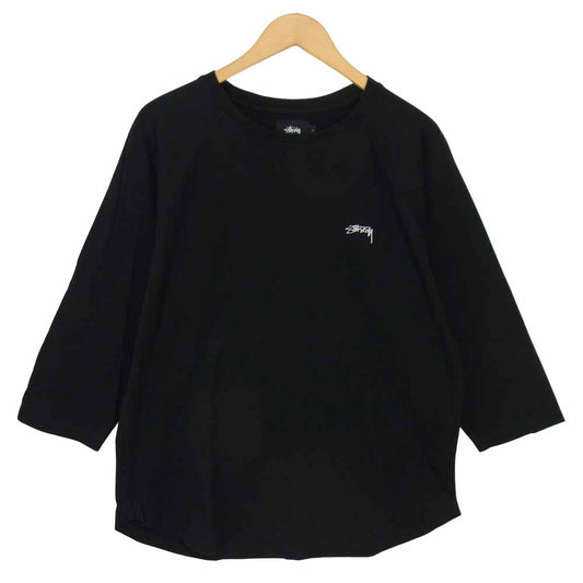 STUSSY ステューシー フロッキープリント 7分袖 ブラック系 L【中古】