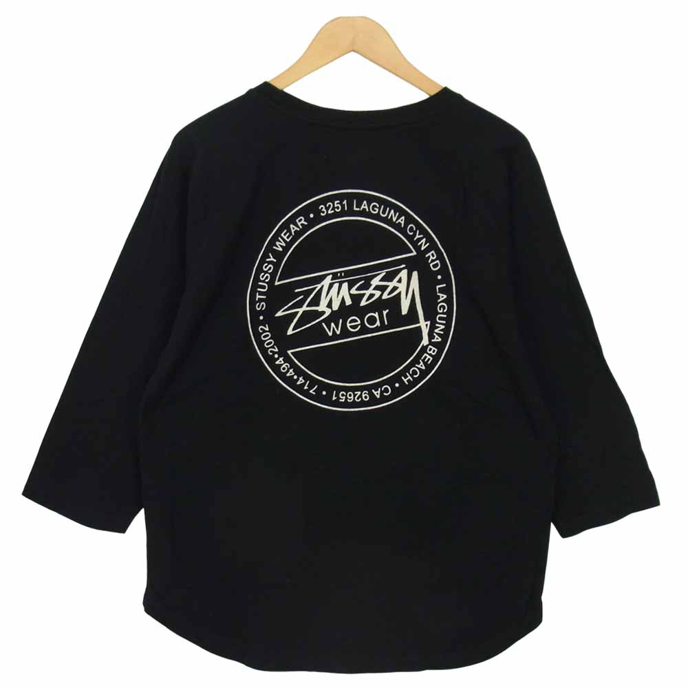 STUSSY ステューシー フロッキープリント 7分袖 ブラック系 L【中古】