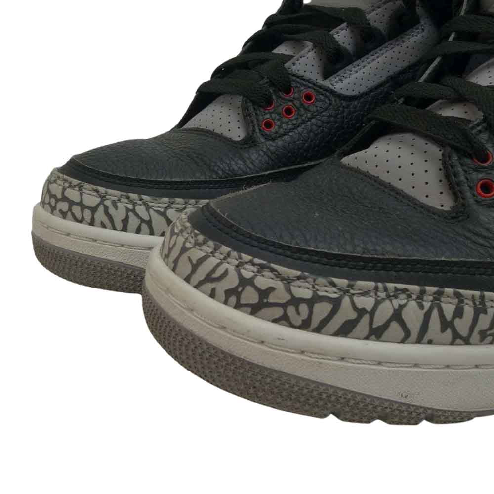NIKE ナイキ 854262-001 AIR JORDAN 3 RETRO OG BLACK CEMENT エア ジョーダン 3 レトロ OG 28cm【中古】