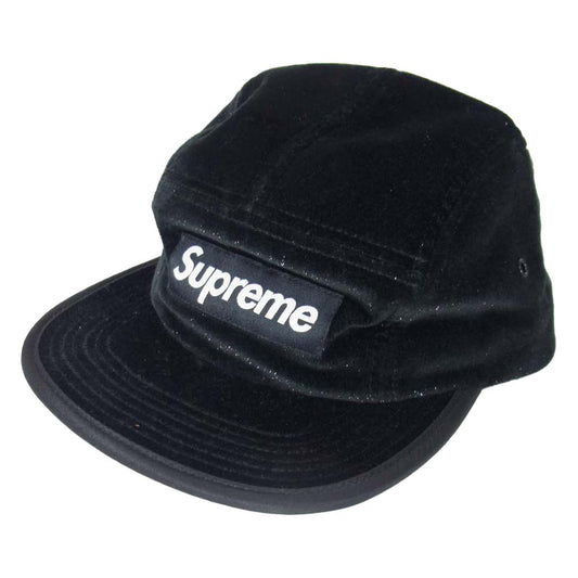 Supreme シュプリーム Neon Velour Camp Cap ネオン ベロア キャンプ キャップ ブラック系【中古】