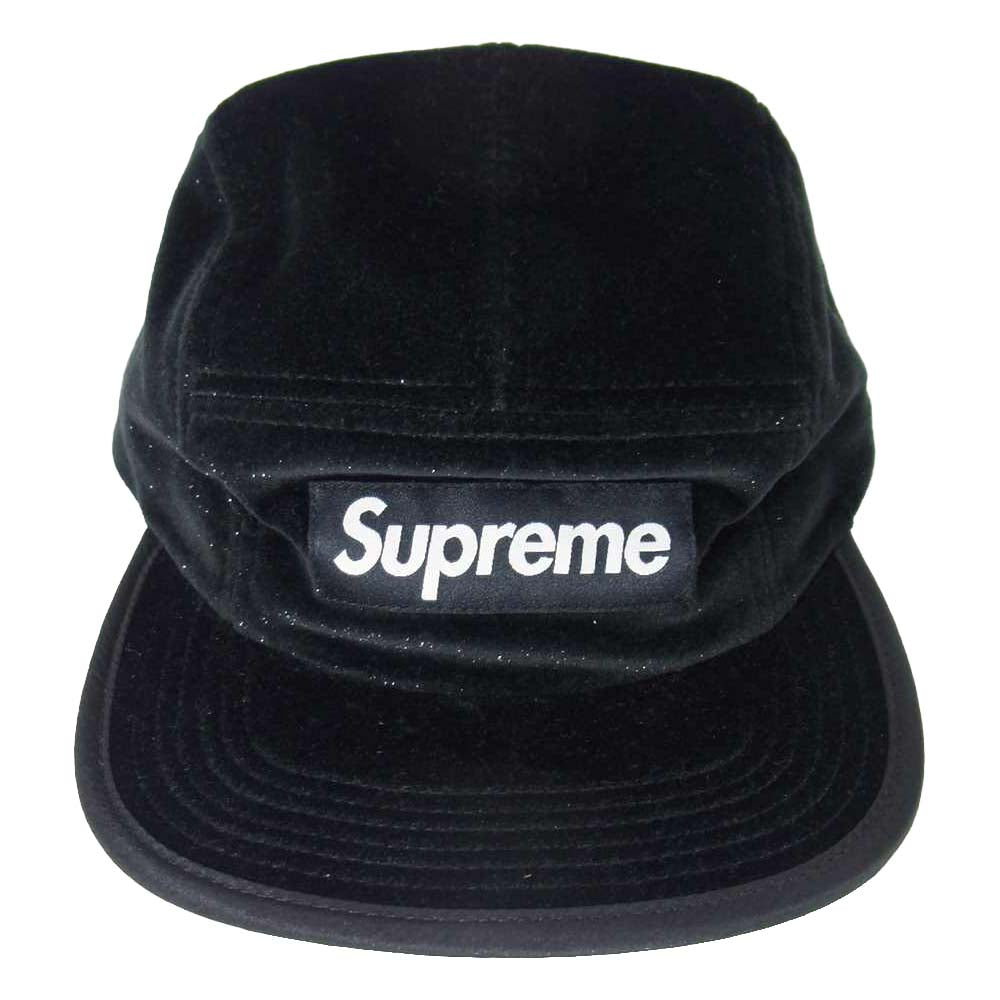 Supreme シュプリーム Neon Velour Camp Cap ネオン ベロア キャンプ キャップ ブラック系【中古】