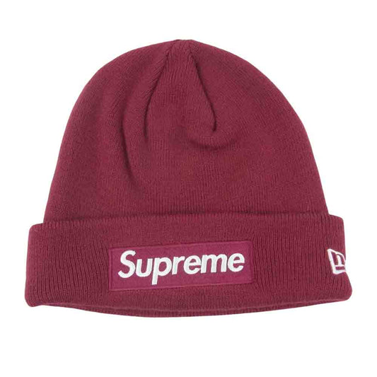 Supreme シュプリーム New Era Box Logo Beanie ニューエラ ボックスロゴ ビーニー ニット キャップ ワインレッド系【中古】