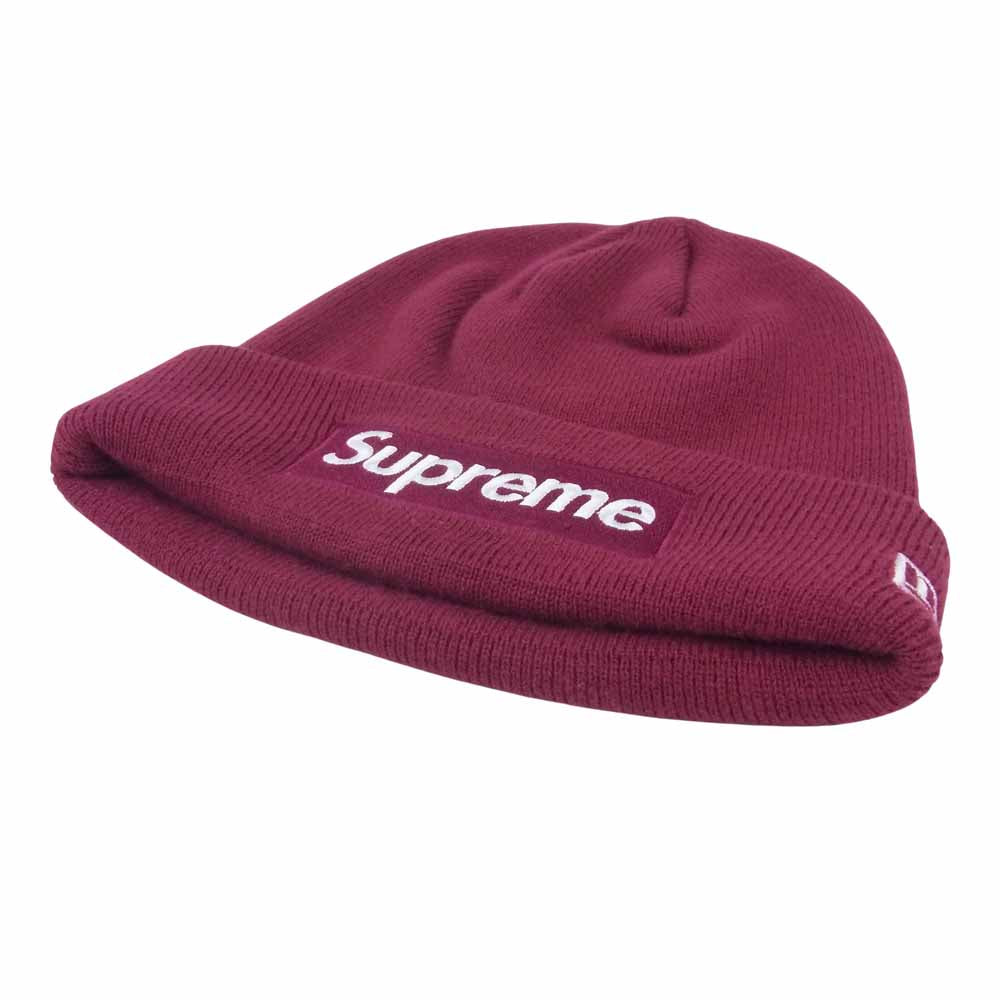 Supreme シュプリーム New Era Box Logo Beanie ニューエラ ボックスロゴ ビーニー ニット キャップ ワインレッド系【中古】