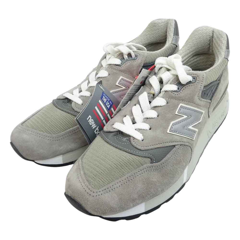 NEW BALANCE ニューバランス M998 USA製 GREY スエード スニーカー グレー系 25.5cm【新古品】【未使用】【中古】
