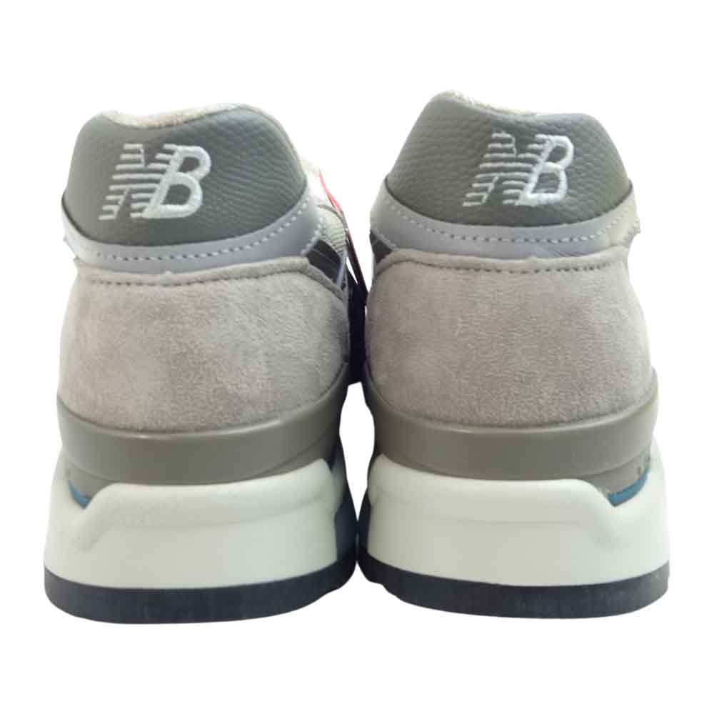 NEW BALANCE ニューバランス M998 USA製 GREY スエード スニーカー グレー系 25.5cm【新古品】【未使用】【中古】