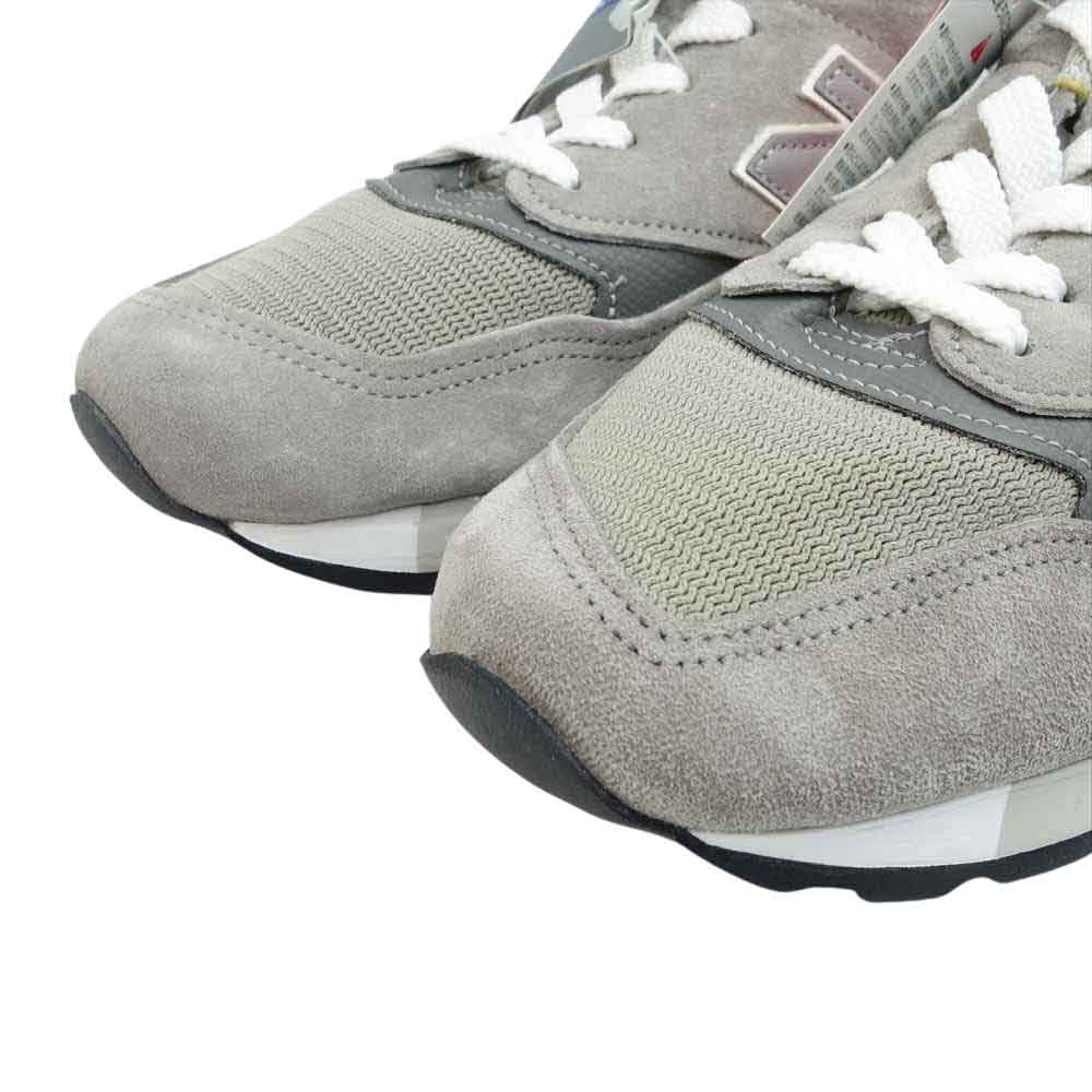 NEW BALANCE ニューバランス M998 USA製 GREY スエード スニーカー グレー系 25.5cm【新古品】【未使用】【中古】