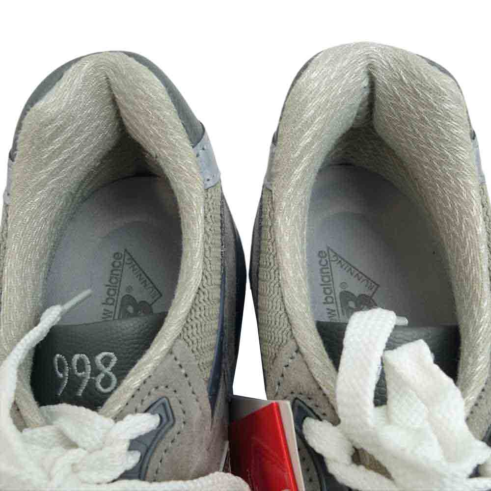 NEW BALANCE ニューバランス M998 USA製 GREY スエード スニーカー グレー系 25.5cm【新古品】【未使用】【中古】