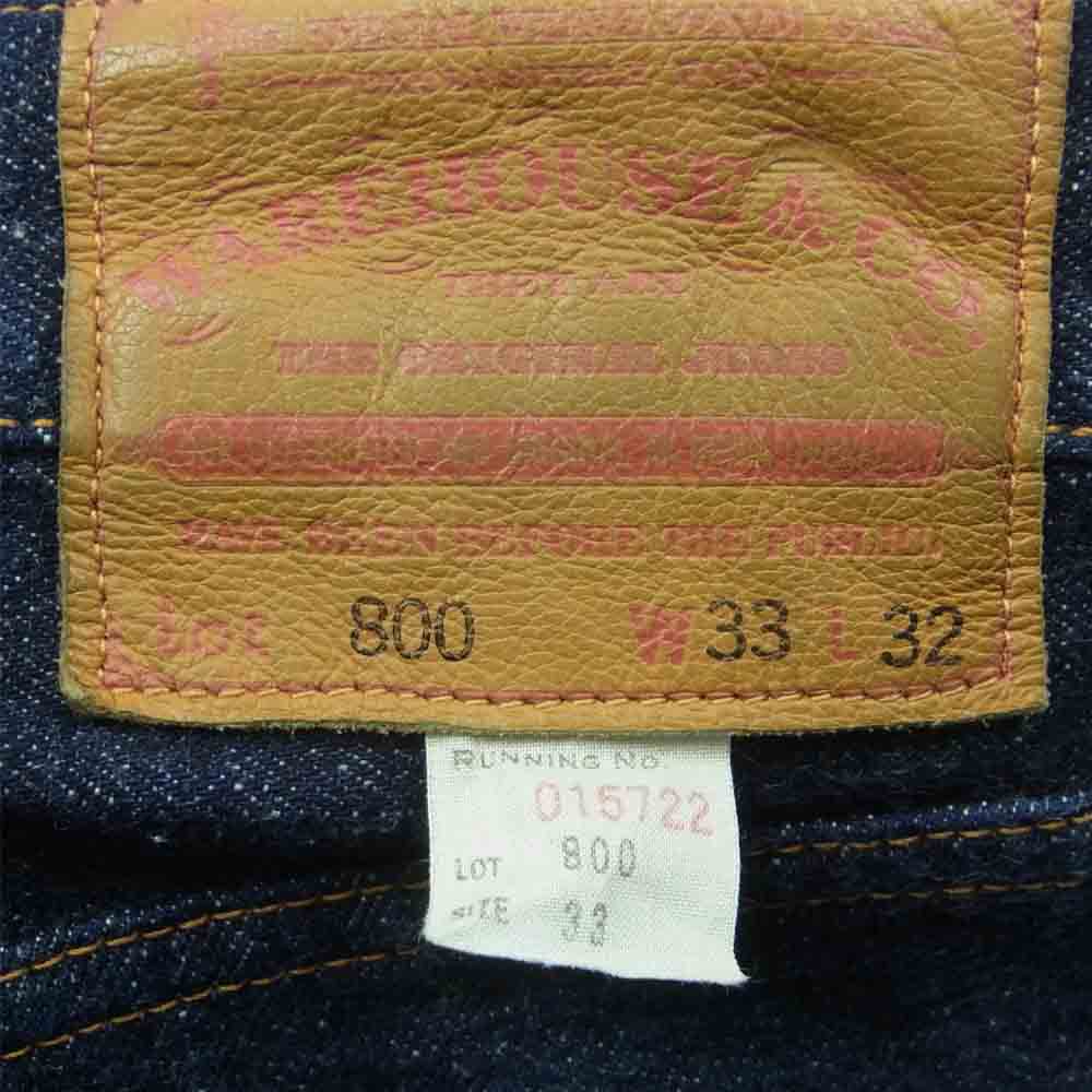 WAREHOUSE ウエアハウス Lot 800 STANDARD DENIM スタンダード デニム パンツ インディゴブルー系 W33 L32【中古】