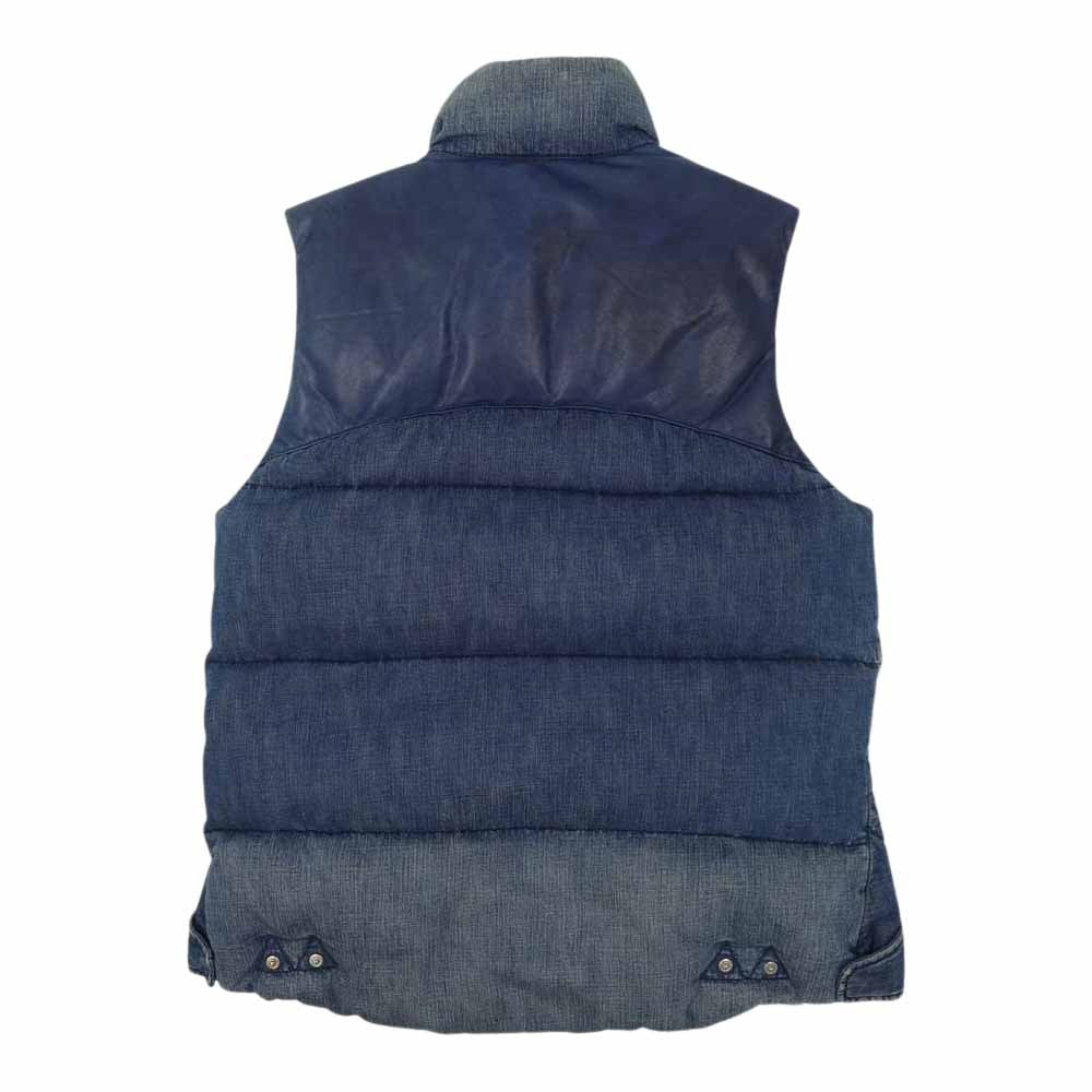 REMI RELIEF レミレリーフ コンチョボタン デニム ダウン ベスト インディゴブルー系 L【中古】