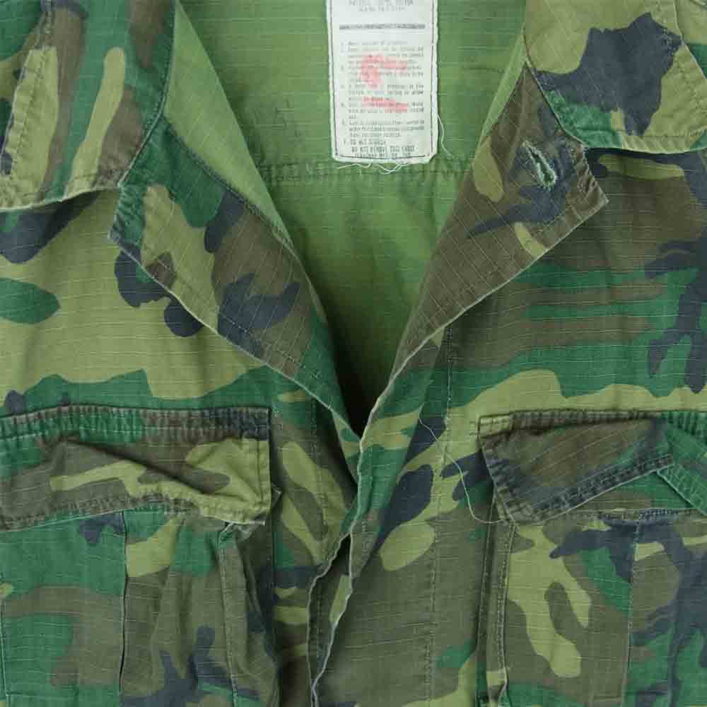 カモ柄 リップストップ ミリタリー ジャケット コットン カーキ系 M【中古】
