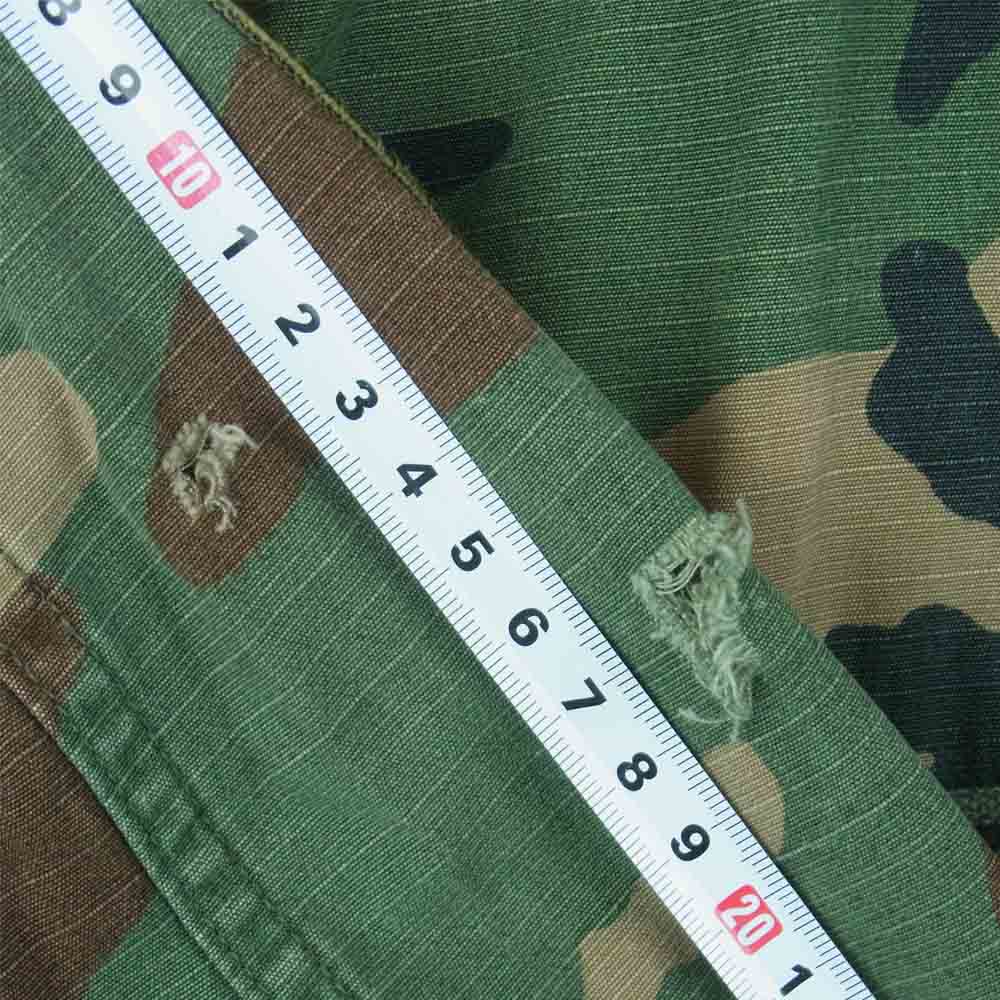 U.S.ARMY ワッペン付き カモ柄 リップストップ ミリタリー ジャケット カーキ系 L【中古】