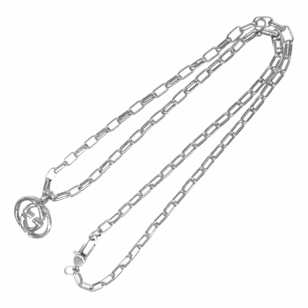 GUCCI グッチ インターロッキング G シルバー ネックレス【中古】