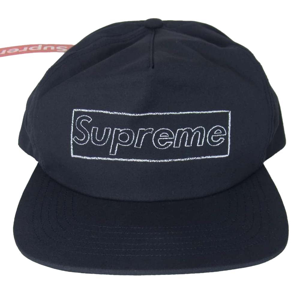 Supreme シュプリーム 21SS KAWS Chalk Logo 5-Panel カウズ チョークロゴ ファイブパネル キャップ ネイビー系【新古品】【未使用】【中古】