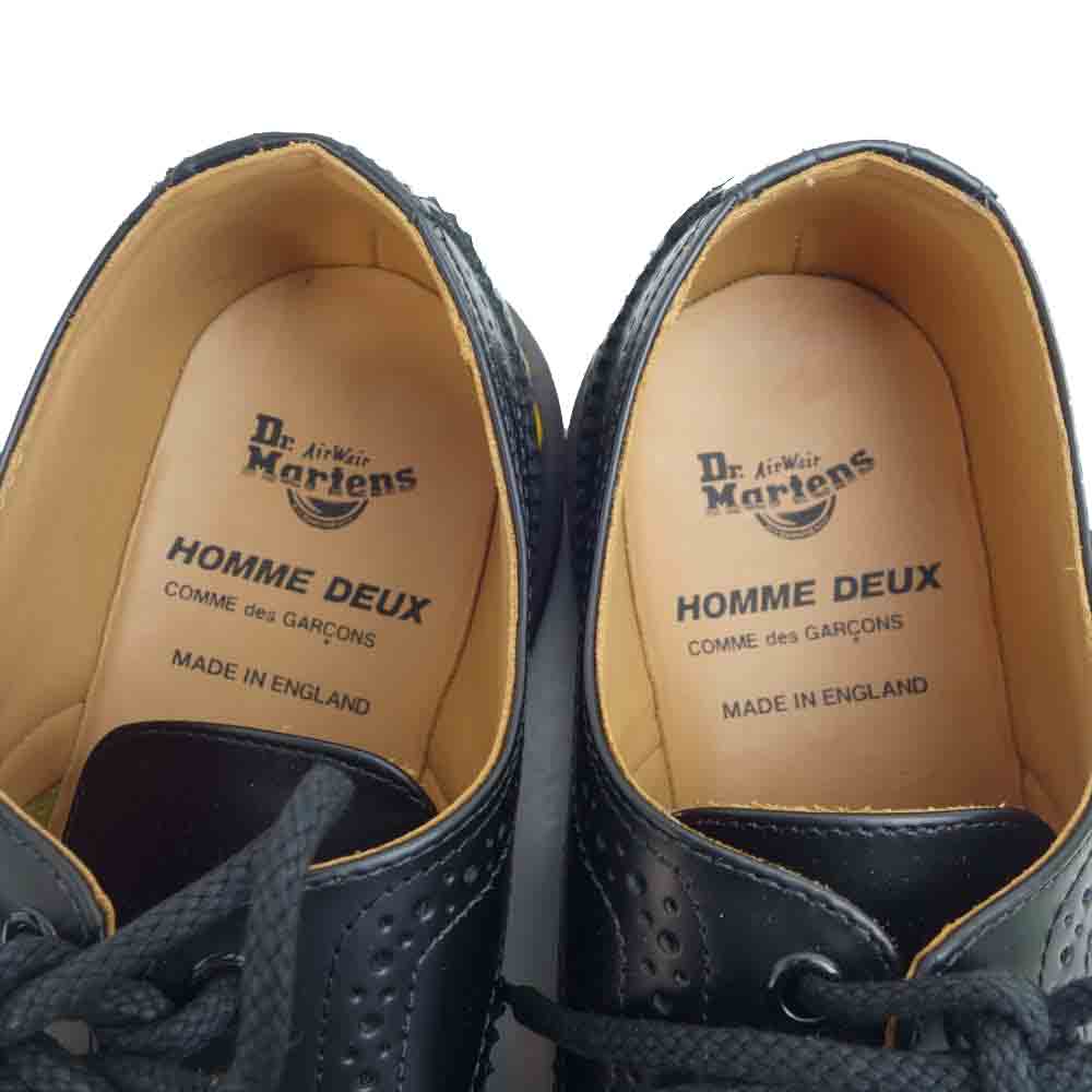 COMME des GARCONS HOMME DEUX コムデギャルソンオムドゥ × Dr. Martens ドクターマーチン 未使用 英国製 BROGUE ウイングチップ メダリオン ブラック系【極上美品】【中古】