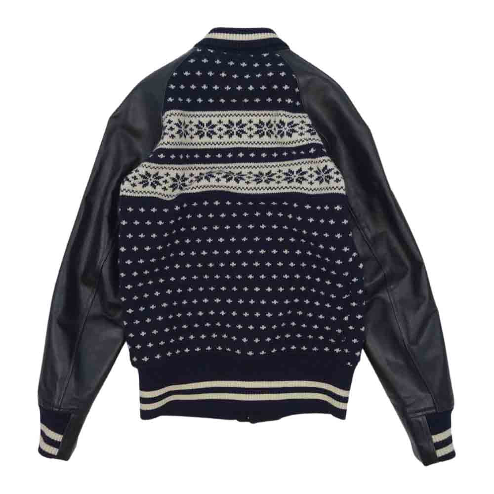 JUNYA WATANABE COMME des GARCONS MAN ジュンヤワタナベコムデギャルソンマン AD2011 WH-J050 ノルディック 雪柄 袖レザー スタジャン L【美品】【中古】