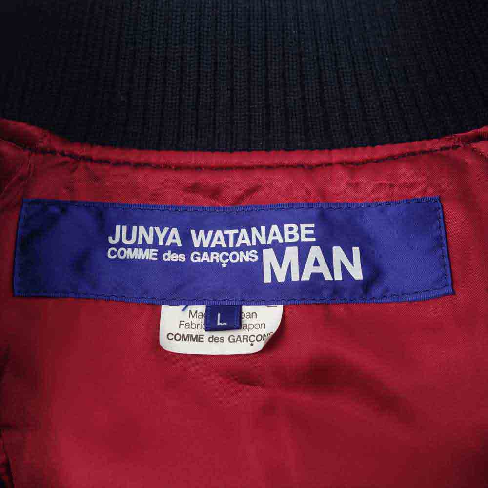 JUNYA WATANABE COMME des GARCONS MAN ジュンヤワタナベコムデギャルソンマン AD2011 WH-J050 ノルディック 雪柄 袖レザー スタジャン L【美品】【中古】