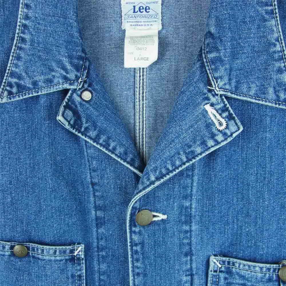Lee リー 0412 91-J ハウスタグ復刻 デニム カバーオール ジャケット コットン 日本製 インディゴブルー系 L【中古】
