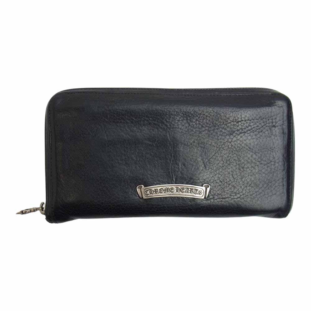 CHROME HEARTS クロムハーツ（原本無） REC F ZIP2 SCRL LABEL スクロールラベル ラウンドファスナー ウォレット ブラック系【中古】