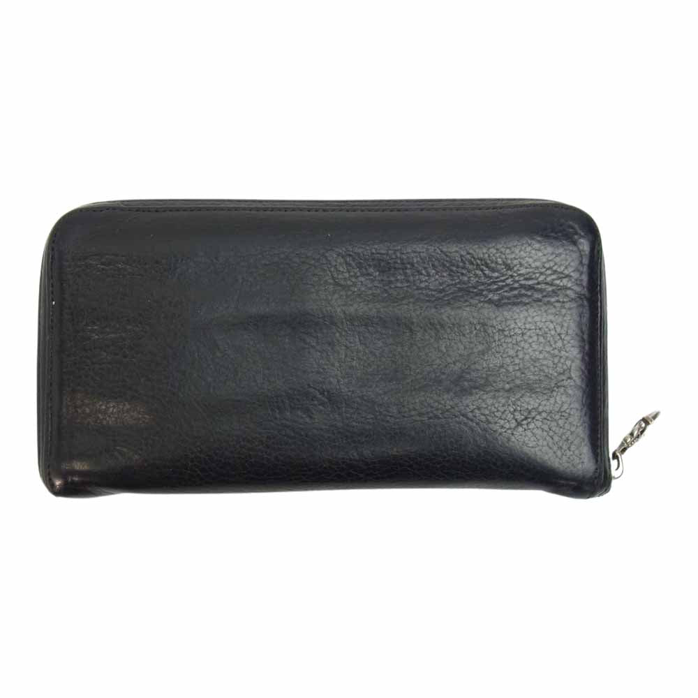 CHROME HEARTS クロムハーツ（原本無） REC F ZIP2 SCRL LABEL スクロールラベル ラウンドファスナー ウォレット ブラック系【中古】