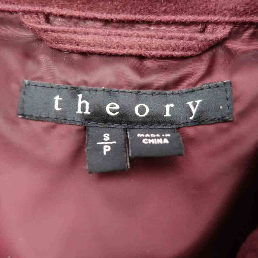 theory セオリー ジップ ダウン ベスト ボルドー S【中古】