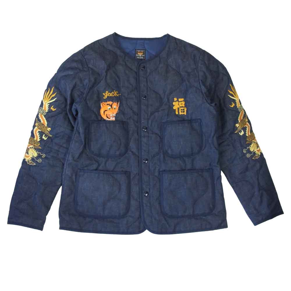 JELADO ジェラード COMBAT TOGS MIDDLE PERIOD COLLECTION Quilting Jacket Custom 刺繍カスタム キルティング ライナー ジャケット インディゴブルー系 L【中古】