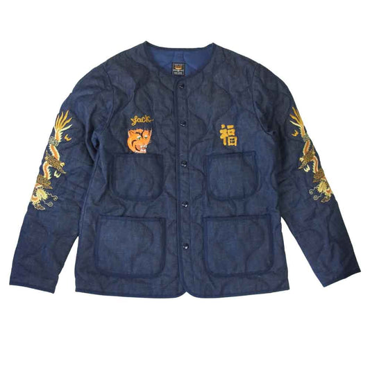 JELADO ジェラード COMBAT TOGS MIDDLE PERIOD COLLECTION Quilting Jacket Custom 刺繍カスタム キルティング ライナー ジャケット インディゴブルー系 L【中古】