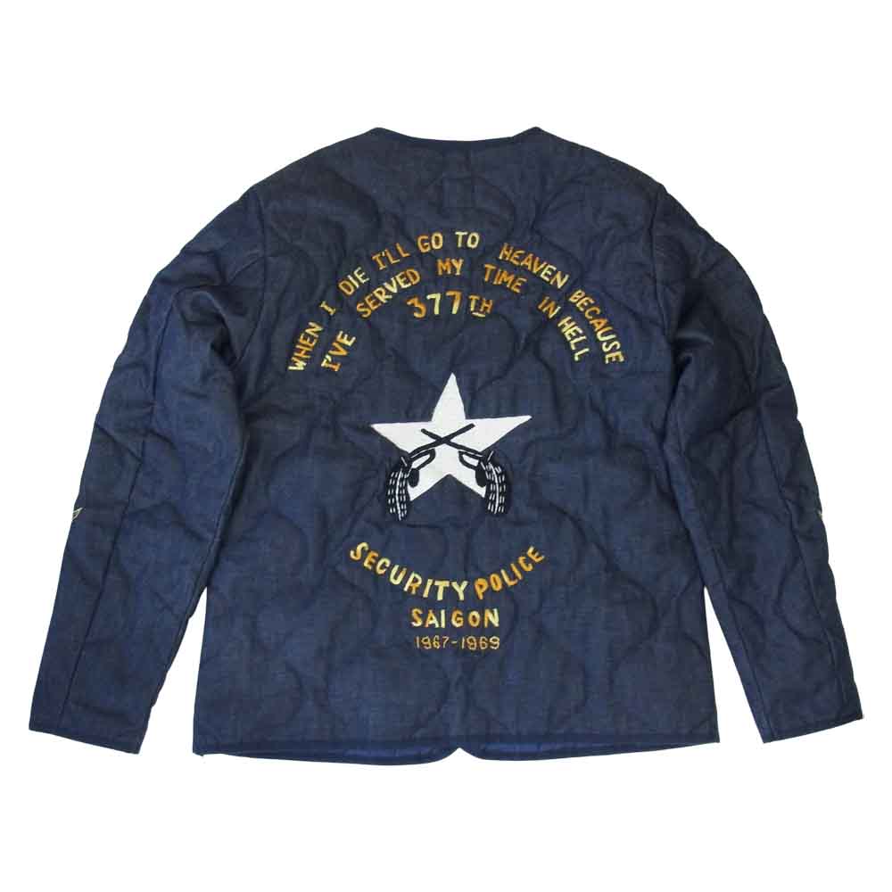 JELADO ジェラード COMBAT TOGS MIDDLE PERIOD COLLECTION Quilting Jacket Custom  刺繍カスタム キルティング ライナー ジャケット インディゴブルー系 L【中古】