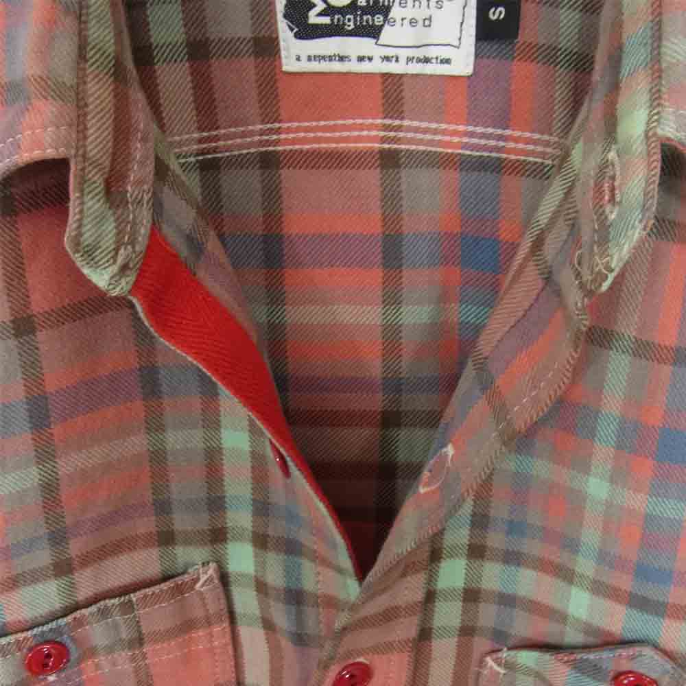 Engineered Garments エンジニアードガーメンツ チェック柄 ロングスリーブ コットン 長袖 シャツ ピンク レッド系 S【中古】