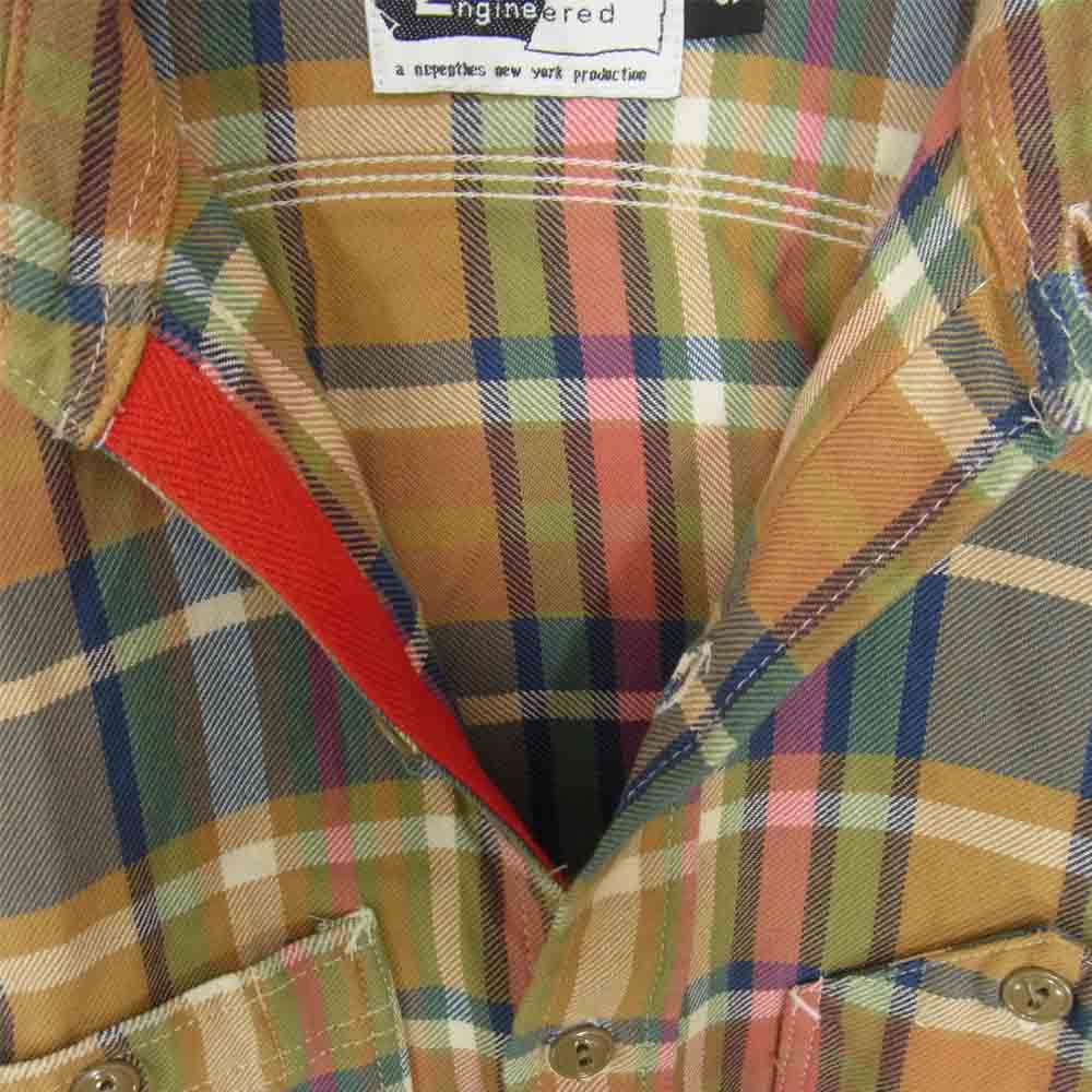 Engineered Garments エンジニアードガーメンツ チェック柄 ロングスリーブ コットン 長袖 シャツ イエロー ブラウン系 S【中古】