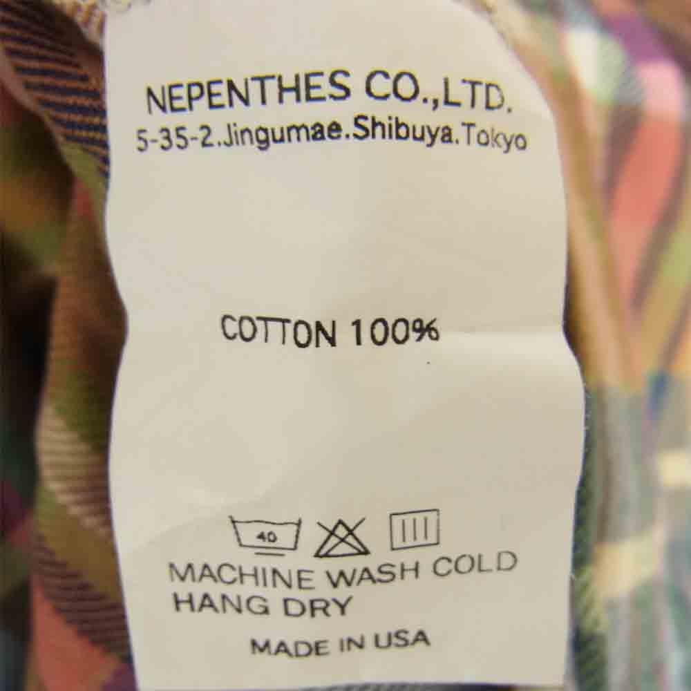Engineered Garments エンジニアードガーメンツ チェック柄 ロングスリーブ コットン 長袖 シャツ イエロー ブラウン系 S【中古】