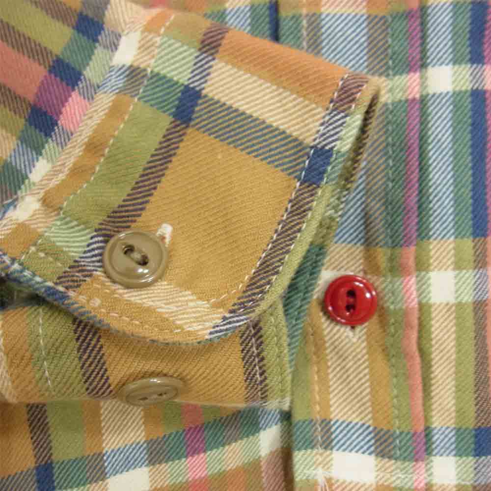 Engineered Garments エンジニアードガーメンツ チェック柄 ロングスリーブ コットン 長袖 シャツ イエロー ブラウン系 S【中古】