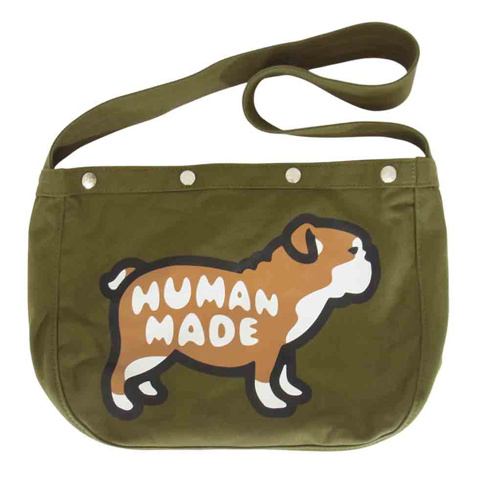 HUMAN MADE ヒューマンメイド ドッグプリント トート ショルダー バッグ カーキ系【中古】