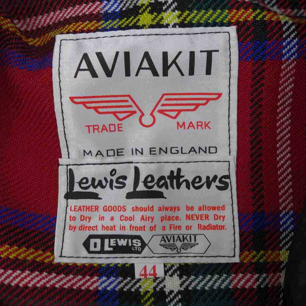 Lewis Leathers ルイスレザー 441TR Cyclone サイクロン ラットランドシープ タータンチェック レザー ライダース ジャケット ブラック系 44【極上美品】【中古】