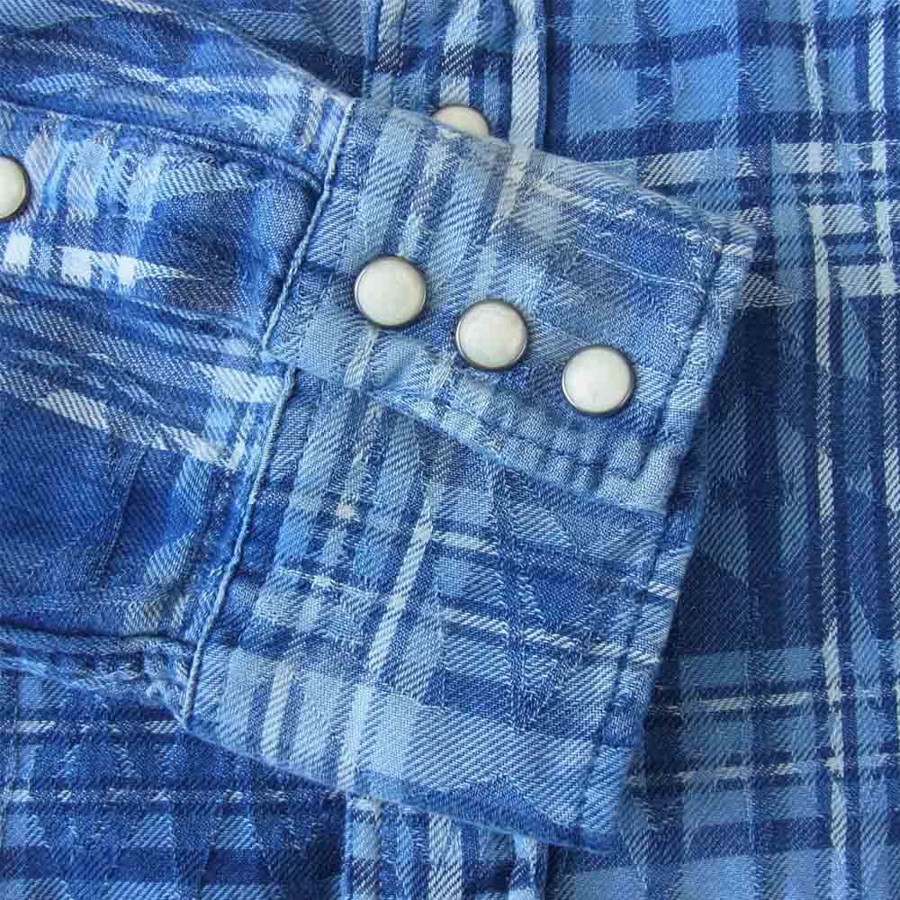 POLO RALPH LAUREN ポロ・ラルフローレン ネイティブ インディゴ チェック シャツ インディゴブルー系 M【中古】