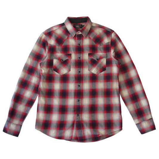 RRL ダブルアールエル 復刻 オンブレ チェック シャツ レッド系 M【中古】