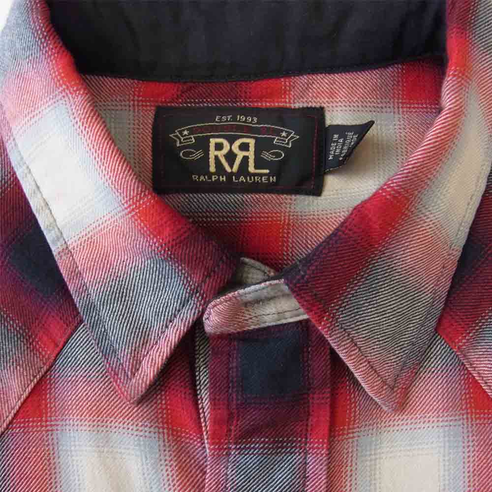 RRL ダブルアールエル 復刻 オンブレ チェック シャツ レッド系 M【中古】