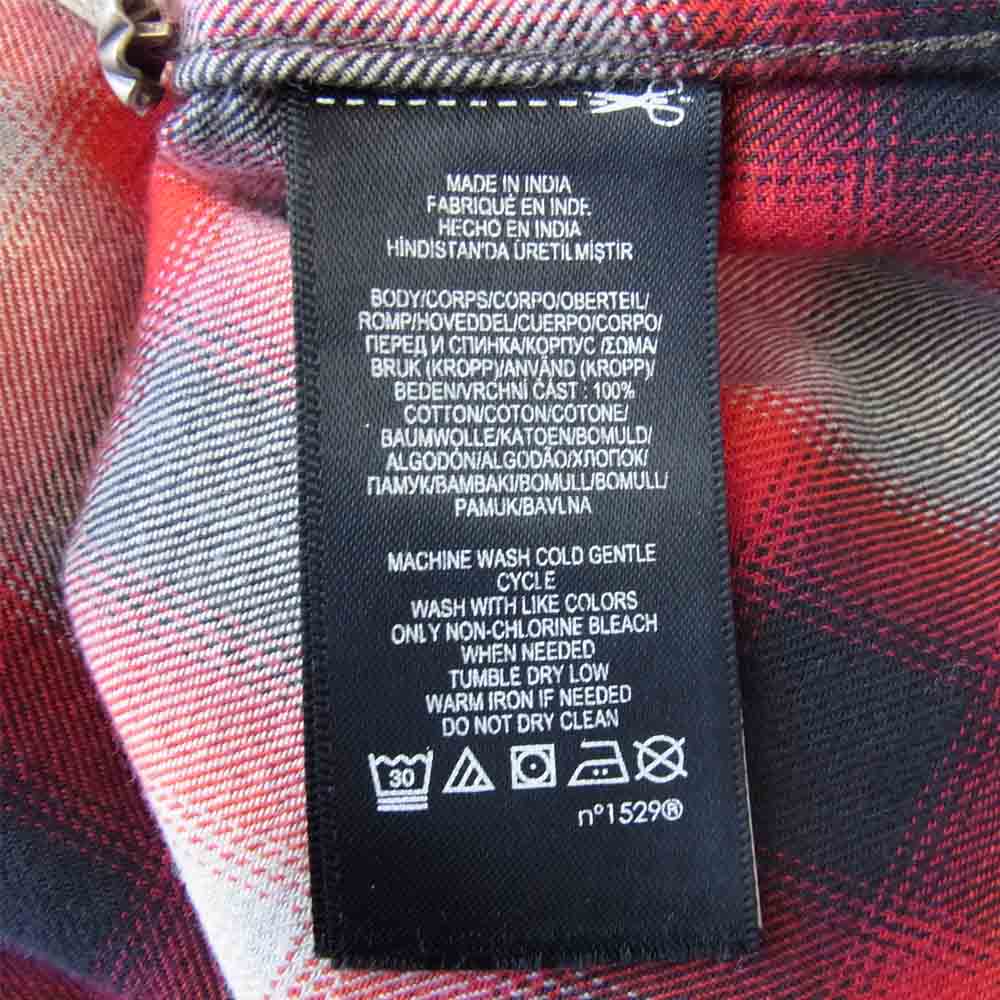 RRL ダブルアールエル 復刻 オンブレ チェック シャツ レッド系 M