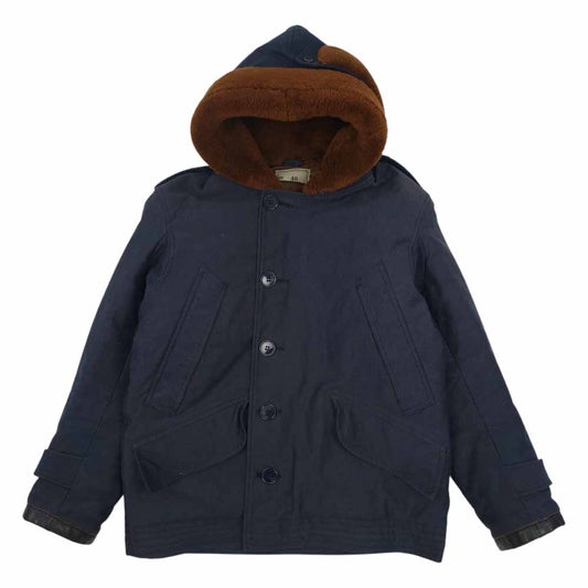 TENDERLOIN テンダーロイン T-9 JKT コットンピケ ムートン フード デッキ ジャケット  ネイビー系 40【中古】