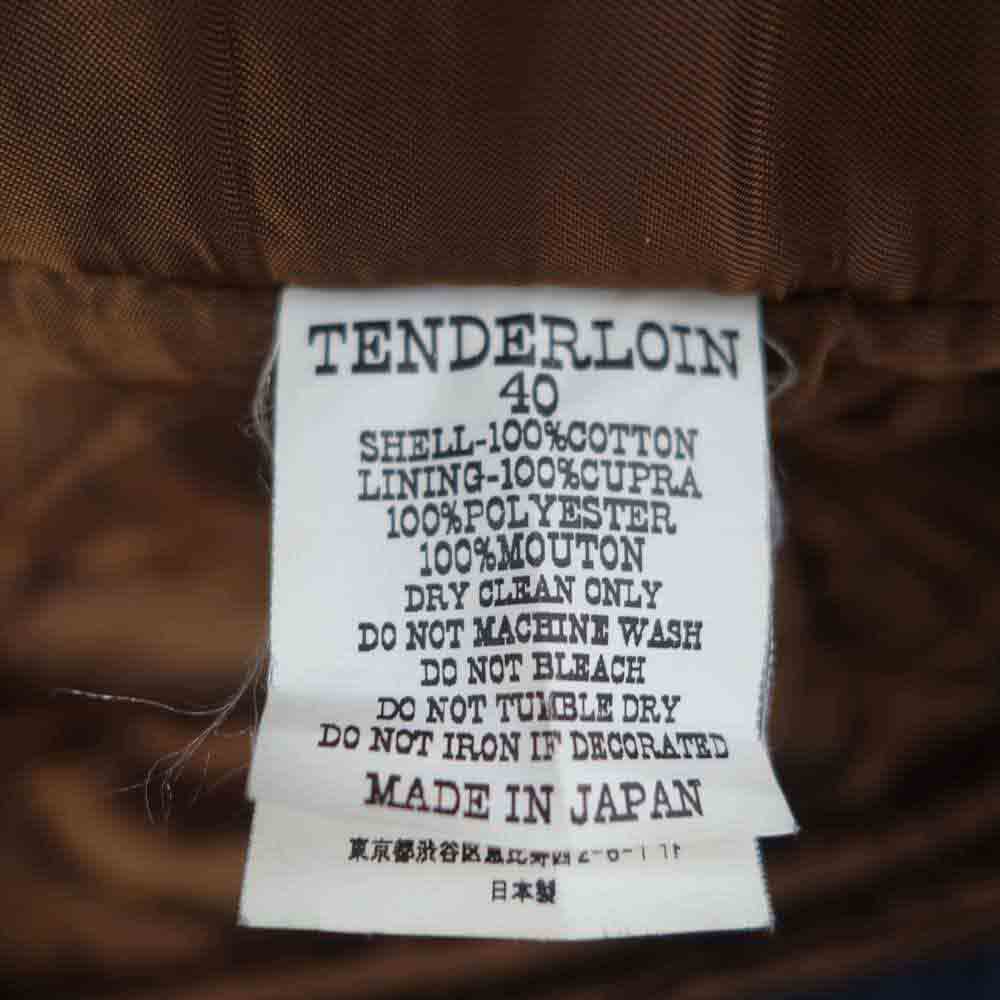 TENDERLOIN テンダーロイン T-9 JKT コットンピケ ムートン フード デッキ ジャケット  ネイビー系 40【中古】