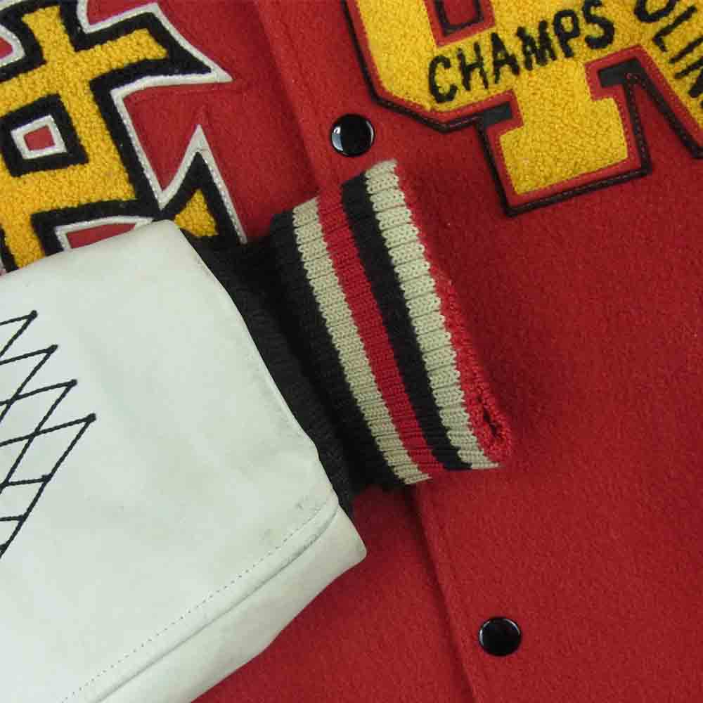 WHITESVILLE ホワイツビル WV10286/287 WOOLMELTON AWARD JACKET フルデコ スタジャン レッド系 ホワイト系 38【中古】