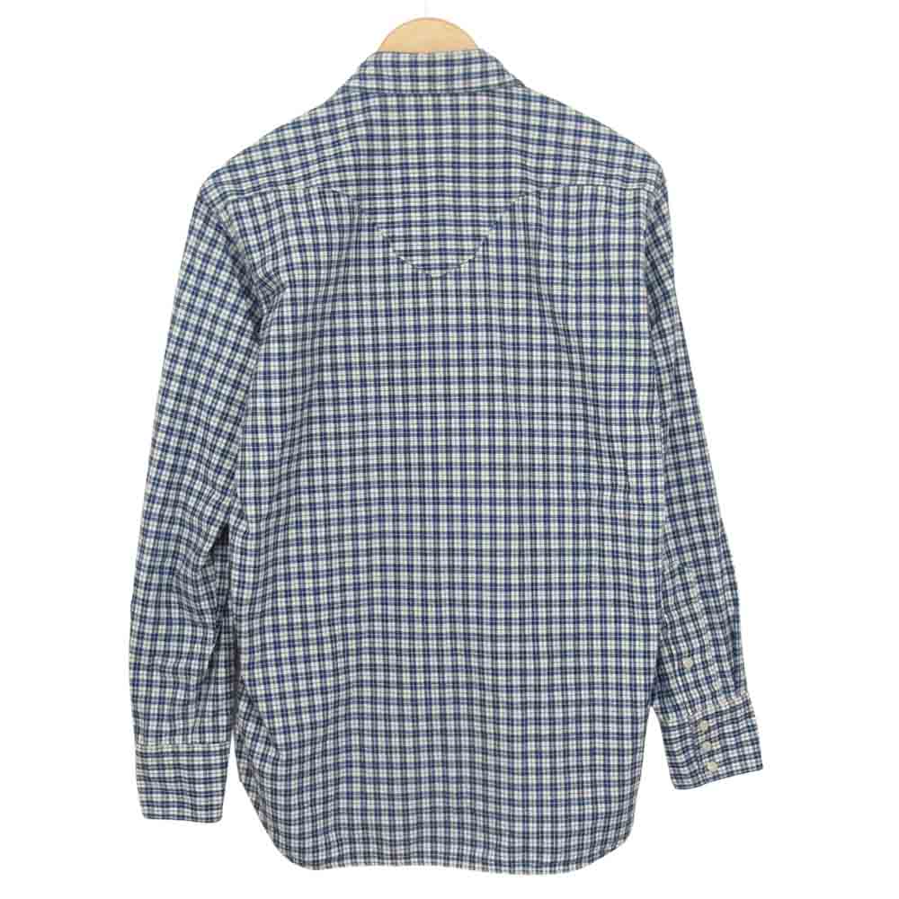 BONCOURA ボンクラ チェック ウエスタン シャツ ブルー系 40【中古】