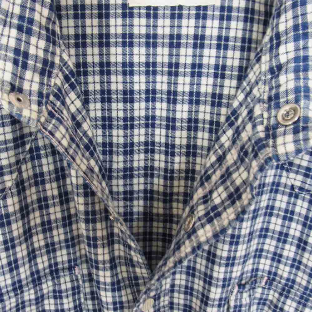 BONCOURA ボンクラ チェック ウエスタン シャツ ブルー系 40【中古】