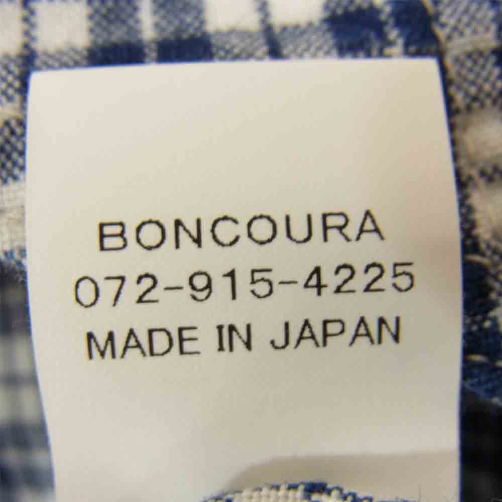 BONCOURA ボンクラ チェック ウエスタン シャツ ブルー系 40【中古】