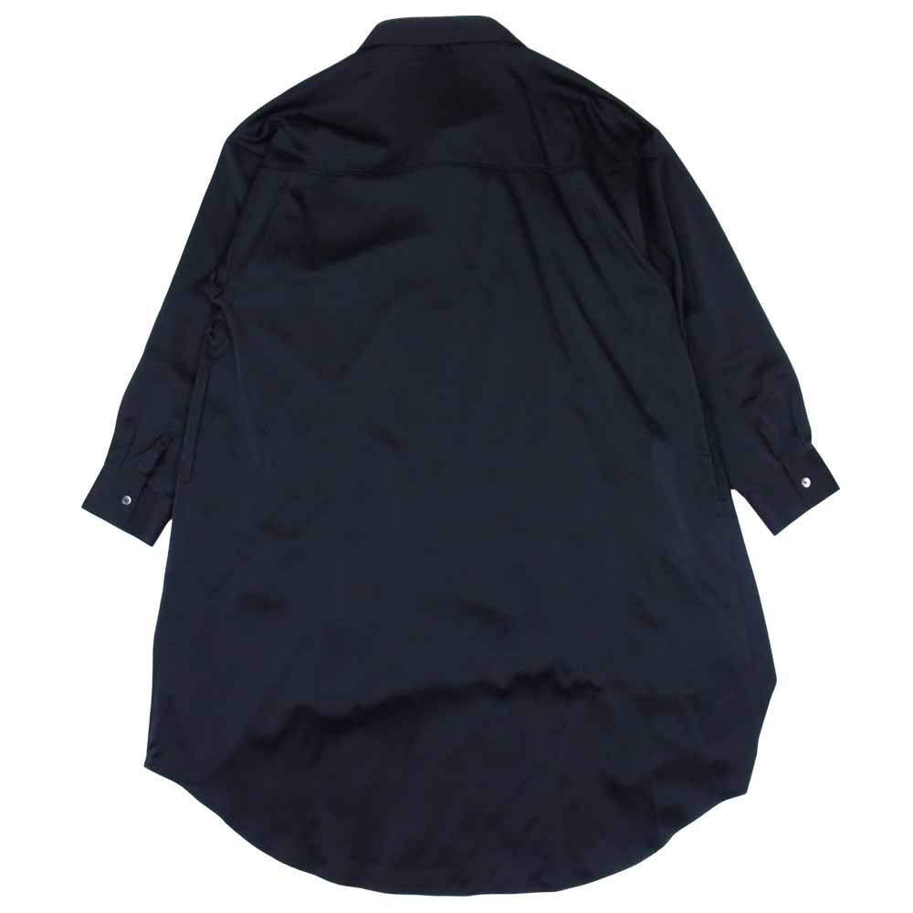 NO ID. ノーアイディ 448006-615S アシンメトリー ギャザー ロング シャツ ブラック系 ONE【新古品】【未使用】【中古】