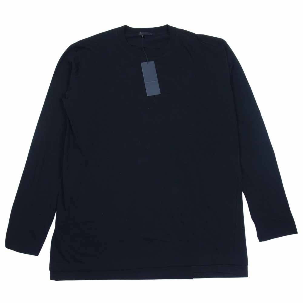 THE VIRIDI-ANNE ザ ヴィリジアン VI-3289-01 コットン天竺 裾レイヤー ロング スリーブ Tシャツ ブラック系 5【新古品】【未使用】【中古】